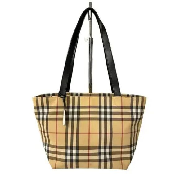 Burberry Vintage Shoulder Bag nova check pattern Double straps Zip closure - Picture 1 of 11